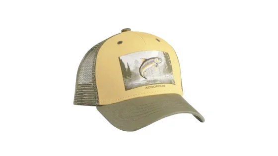 Кепка Acropolis "Форель" для риболовлі та активного відпочинку ОШМ-20 (Жовта з хакі). Розмір M