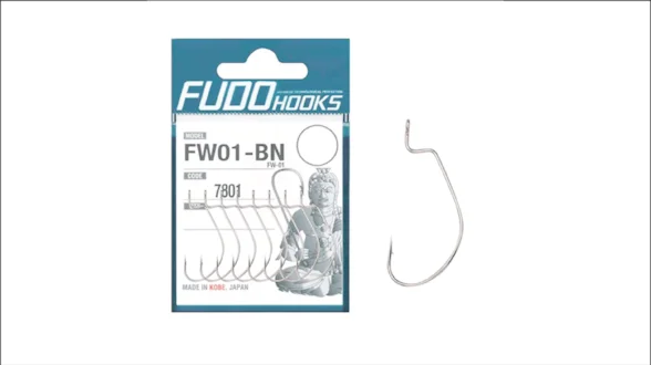 Офсетний гачок Fudo Worm FW-01 Black 2 (9 шт.)