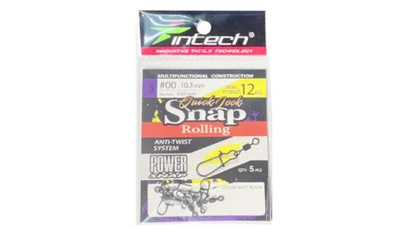 Застібка з вертлюгом Intech Quick lock Snap Rolling Matt black 5 шт (#00)