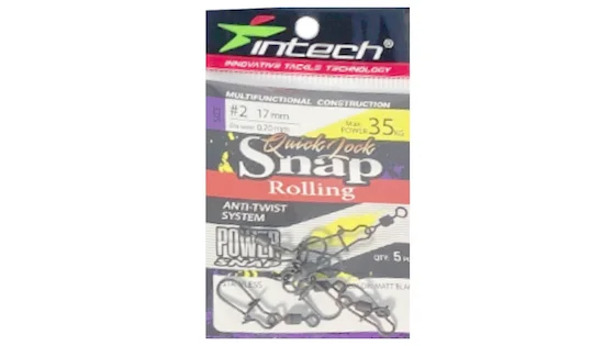 Застібка з вертлюгом Intech Quick lock Snap Rolling Matt black 5 шт (#2)