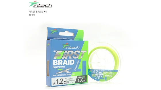 Шнур плетений Intech First Braid X4 Green 150m / 0.4 (8lb/3.63kg)