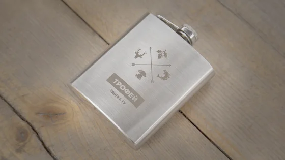 Фляга з харчової нержавіючої сталі з логотипом 210 мл.