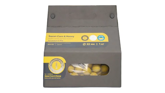 Бойли пиліки – Кукурудза / Мед, 22мм 1кг від IRON FISH