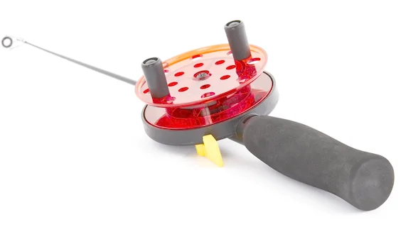 Вудка зимова розбірна з котушкою  LJ LDR (скло) 90 мм, 44 см