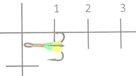 Трійники з краплею для зимової мормишки 12 / GY * 10