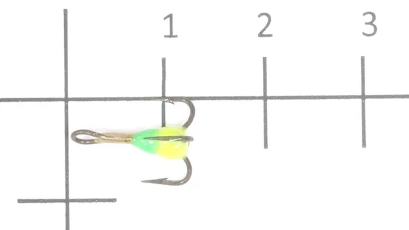 Трійники з краплею для зимової мормишки 12 / GY * 10