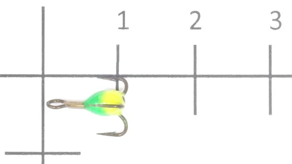 Трійники з краплею для зимової мормишки 14 / GY * 10
