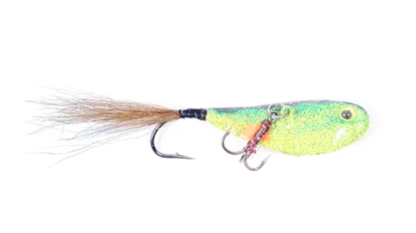 Блешня "бокоплав" КАРЛСОН 9 гр., салат, чорна спинка, коричнево-червон.,гачок-хутро+пропел