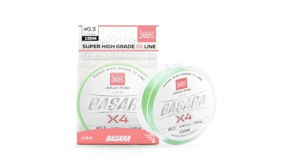 Жилка плетена Lucky John BASARA Light Green Х4 PE 125/0,194(#1,5)  (інд.уп/ *10)